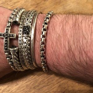 David Yurman 925 Silver  Rolo Box Chain Bracelt.